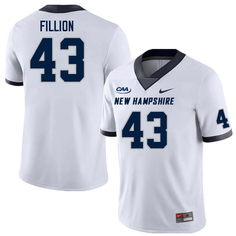 New Hampshire Wildcats #43 Josh Fillion College Football Jerseys Stitched Sale-White